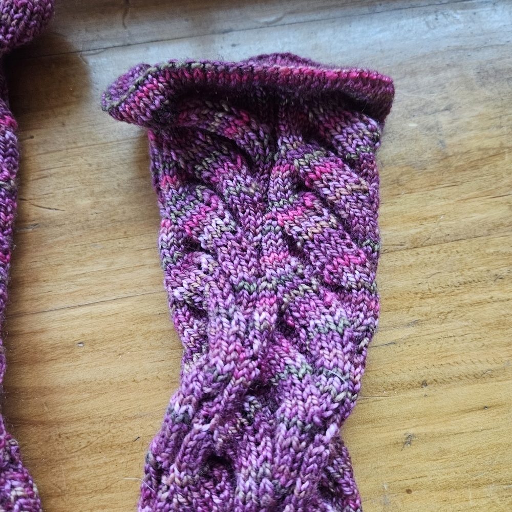 Pink Knitted Cable Socks View 2